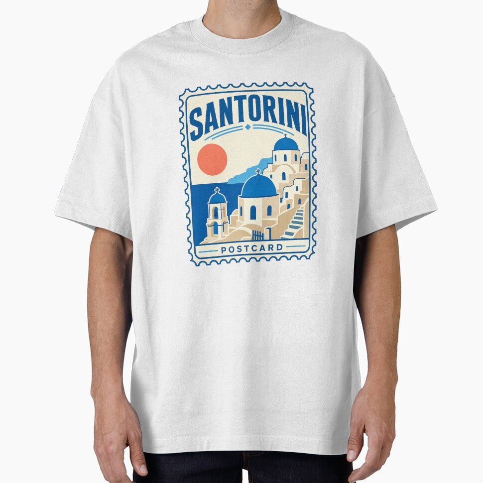 Santorini postcard holiday souvenir by pirminio