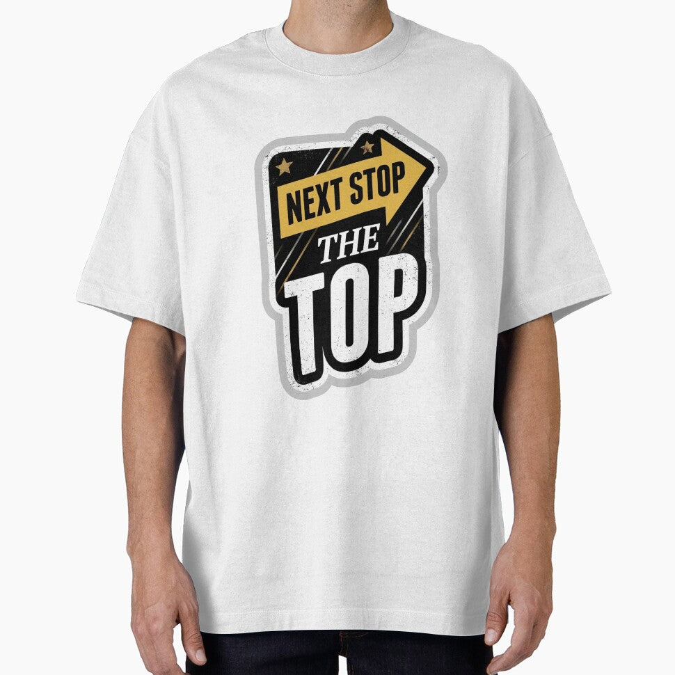 Next Stop The Top Ambition Quote Sticker by ravikiran2195