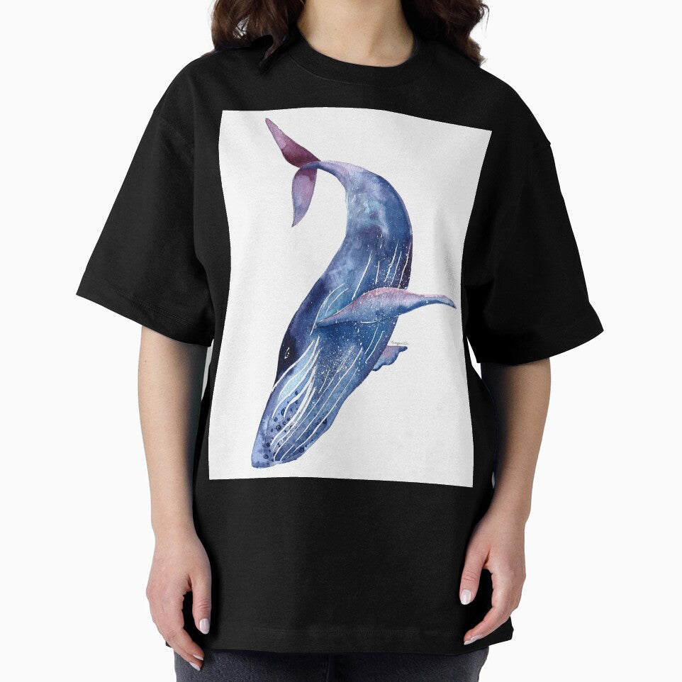 Whale art, watercolor whale, blue whale, purple whale by polkadotwhale