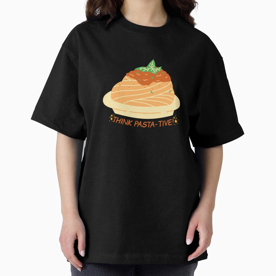 Funny Food Pun - Think Pasta-Tive by greenoriginals