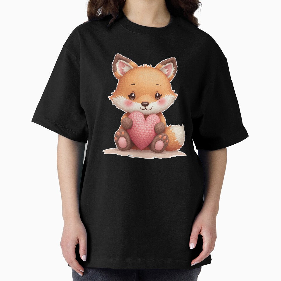 Cute Baby Fox Holding Heart by cr6zym1nd