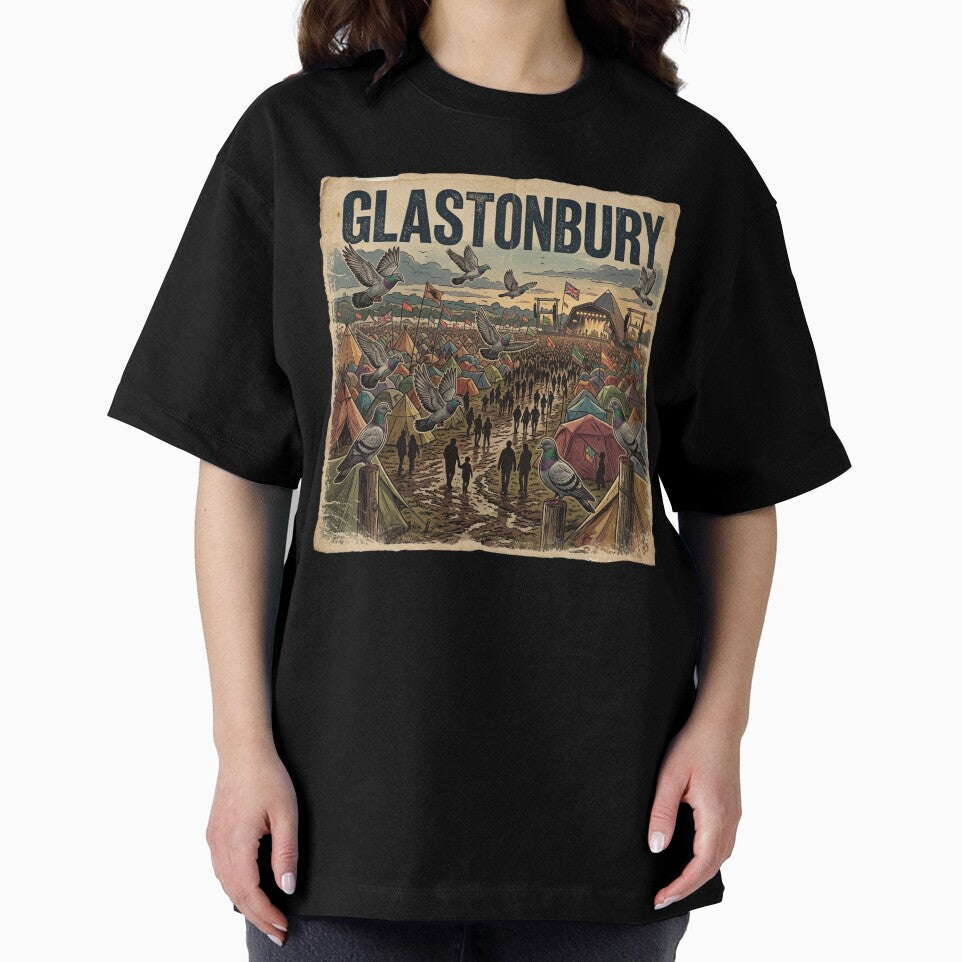 Glastonbury Muddy Pigeon Vintage Poster by azule1