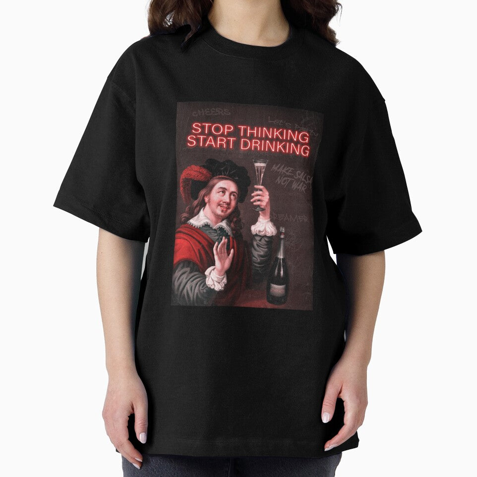 Party Classic Contemporary Painting Stop Thinking Start Drinking by SuccessHunters