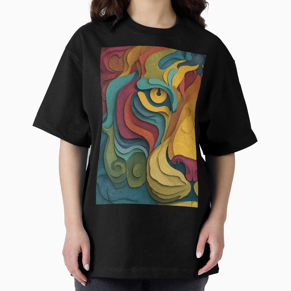 Colorful Abstract Tiger Eye – Vibrant Animal Art by Moss and Moon Studio