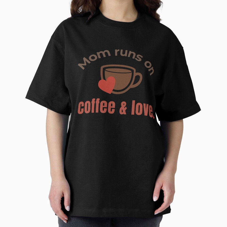 Mom Runs on Coffee and Love Shirt – Funny Mom Gift, Cute Coffee Mom Tee, Mother’s Day Gift Idea by vaastore