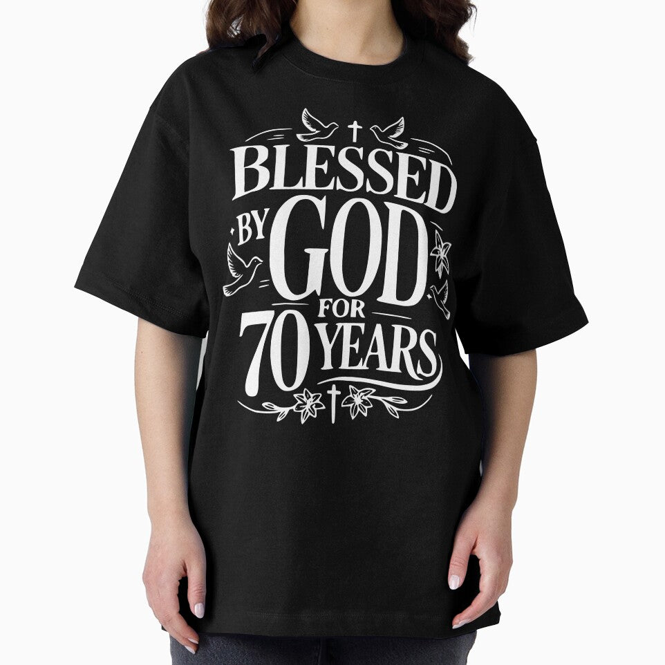Blessed By God For 70 Year Christian 70th Birthday by giftfromheart