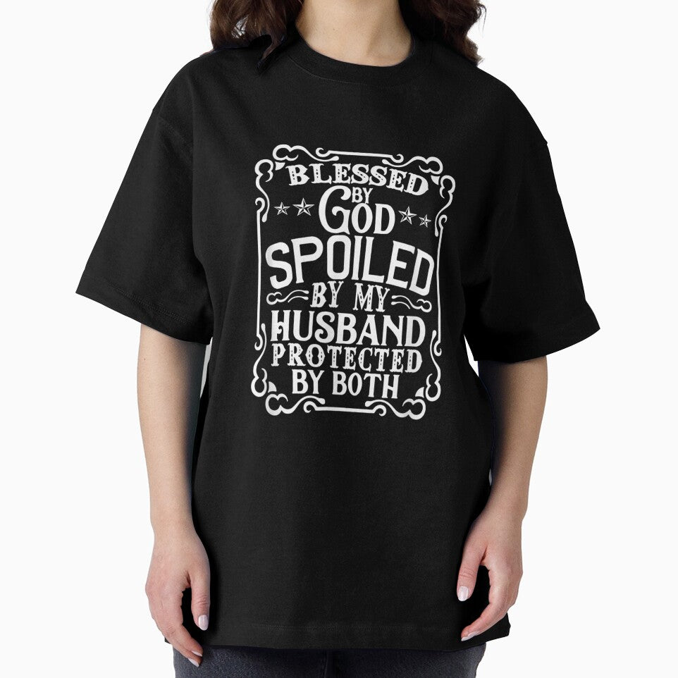 Blessed God Spoiled Hus Christian Wife Wine Label by tolivia