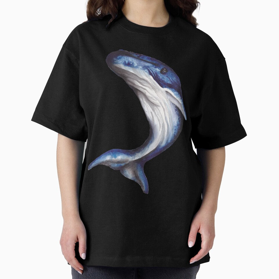 Blue Humpback Whale Watercolor Art by Samantha Roberts
