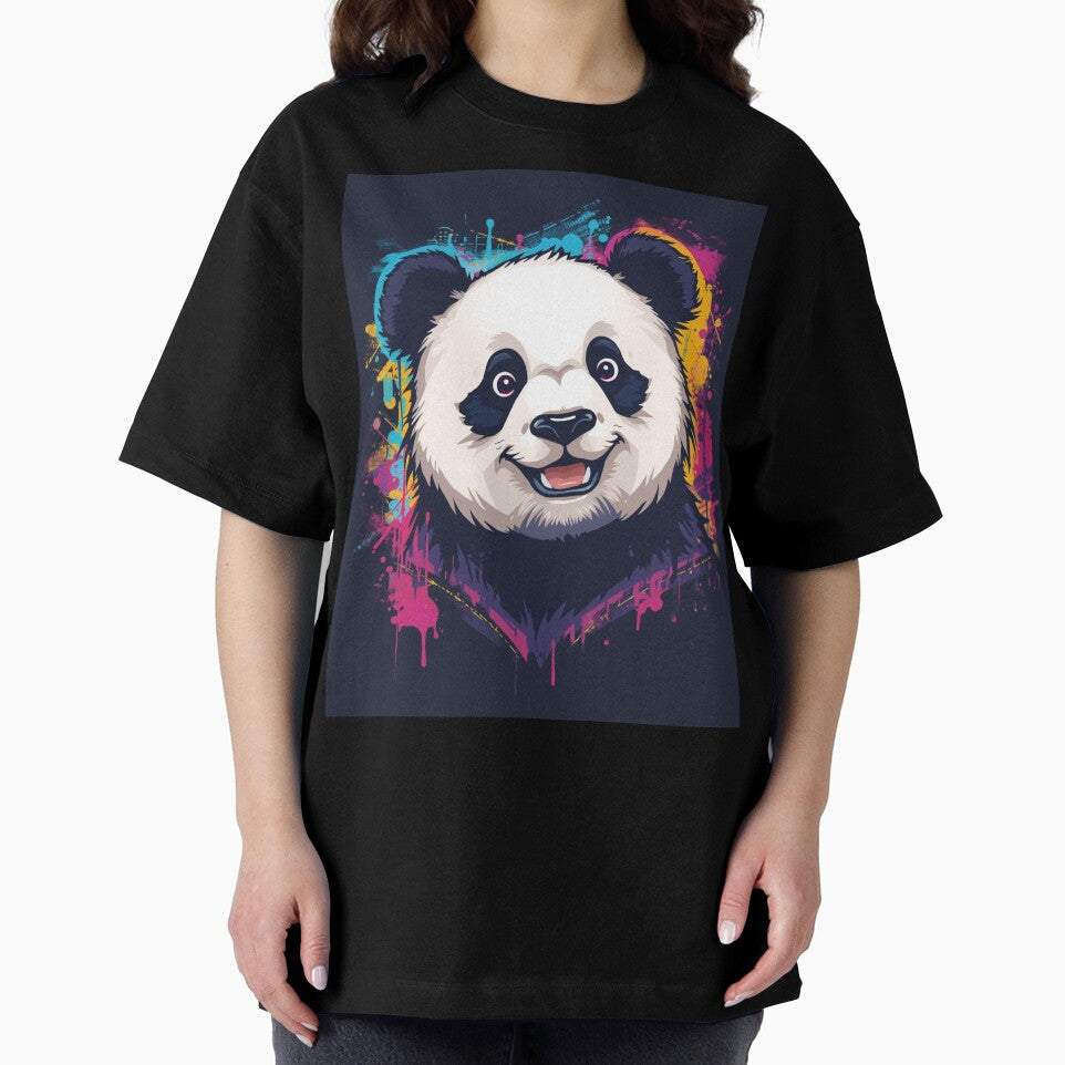 Cute Panda Graffiti Art – Colorful Street Art Panda Illustration, Urban Animal Graphic Design by Kruti Collection