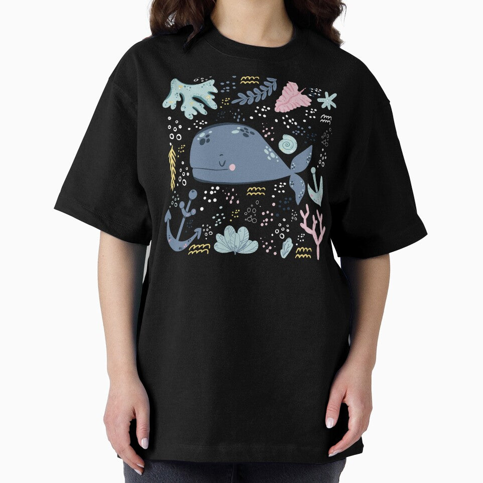 Cute Whale Underwater Doodle by KrisSidDesigns