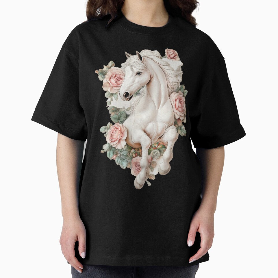 Horse Vintage Flowers by Fran Fryberg