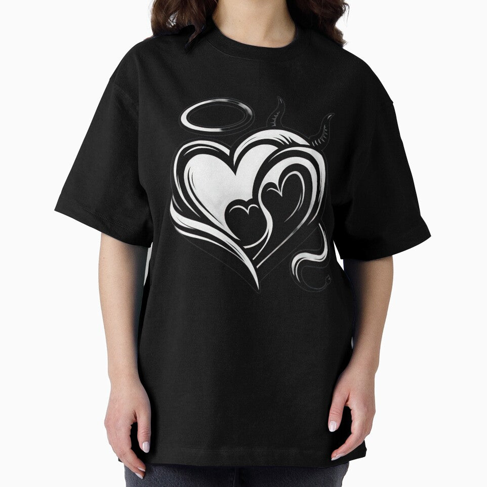 Valentines Day angel and demon couple heart,Valentine couple,valentine heart,valentine art,valentine design by Expressions-Sel