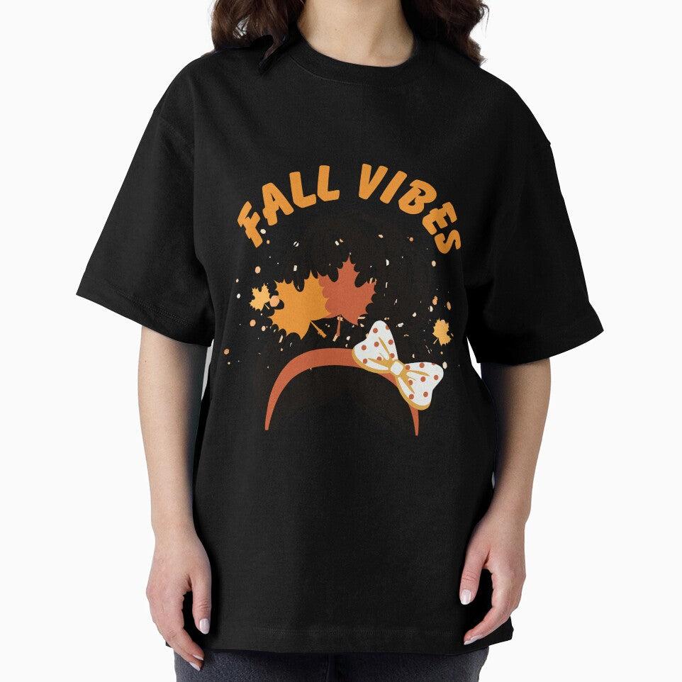 Fall vibes woman wearing bun hairstyle with hairband by ClickATee Store