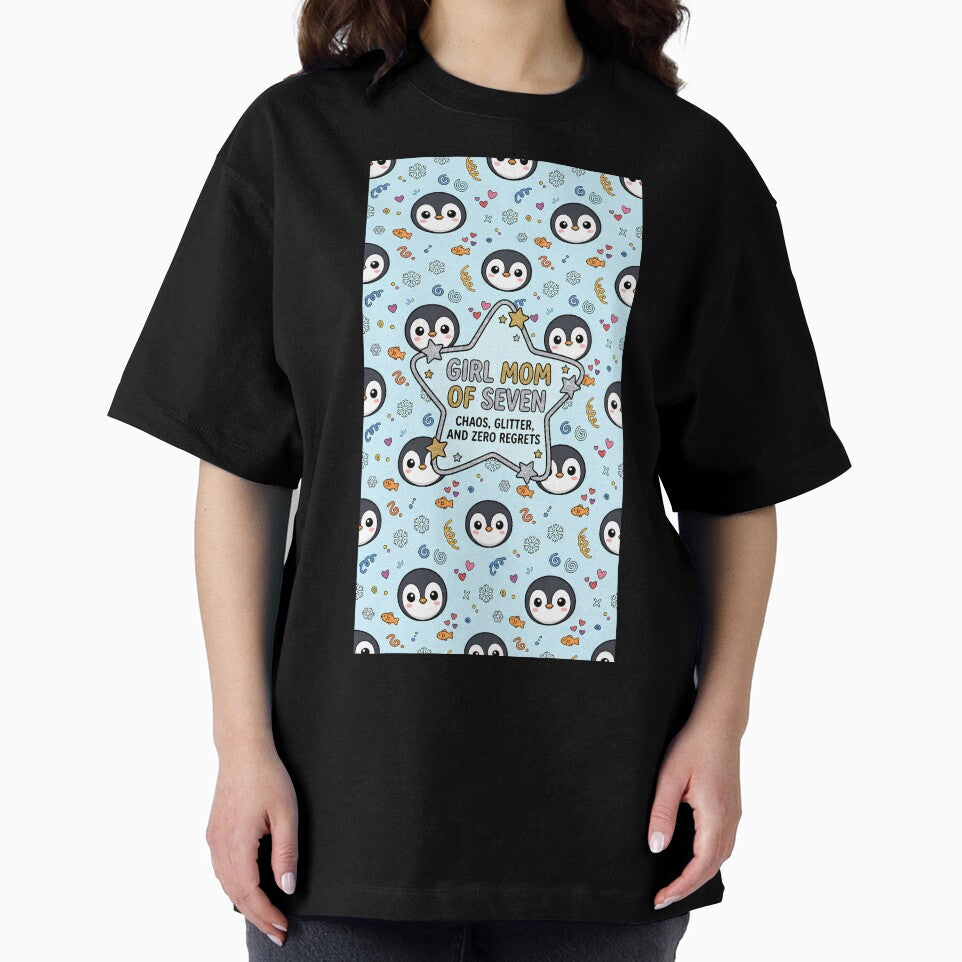 Girl Mom of 7 Cute Penguin Pattern by Itsheartshop