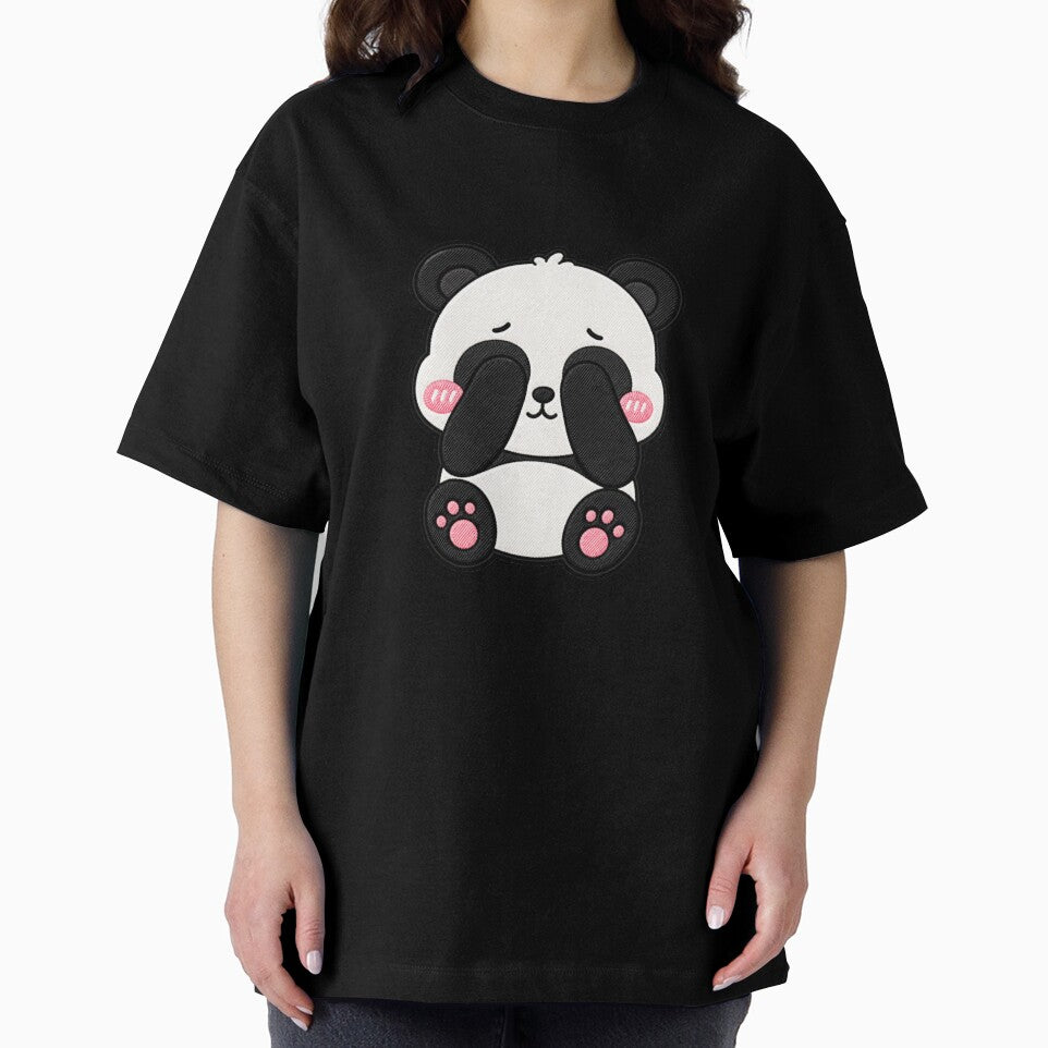 Shy Panda Kawaii Cute Blushing Panda Cartoon Sticker by ColorSplash123