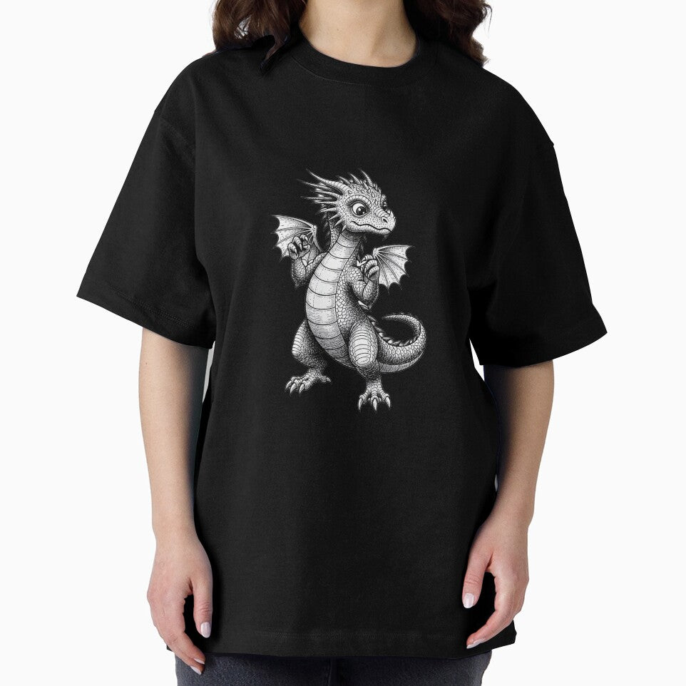 Cute Standing Baby Dragon Fantasy Creature Illustration by DragonSerpent Ink