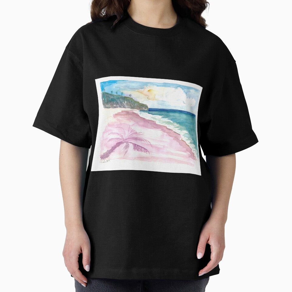 Pink Sands Beach Scene on Harbour Island Bahamas by artshop77