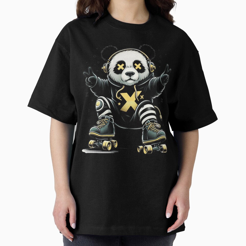 Cool Panda with Headphones and Hoodie by .LessuX.