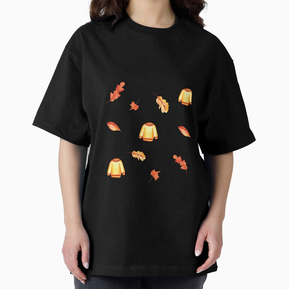 Autumn warm sweater and leaves cozy fall leaves by pinkyfish1010