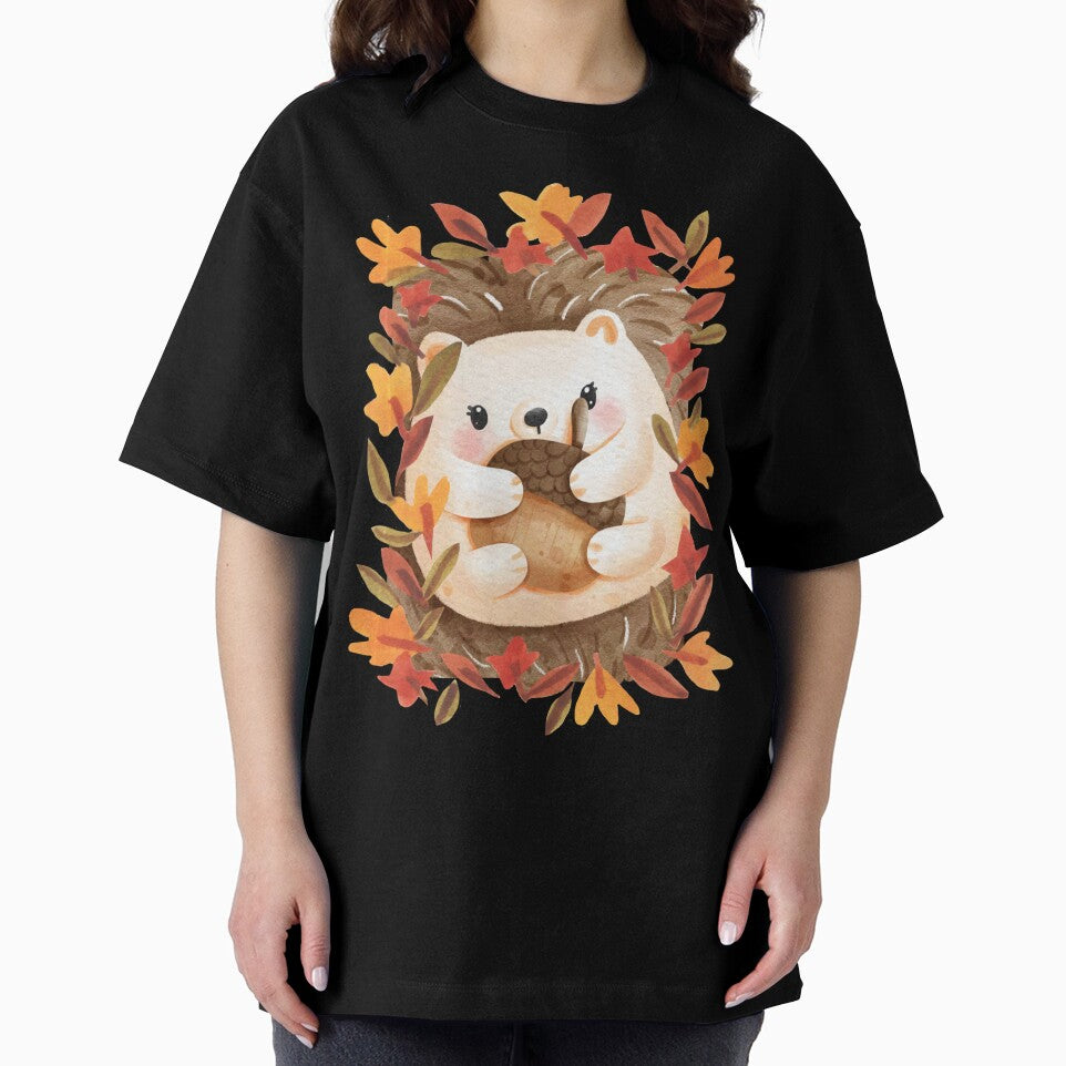 Cute Hedgehog Acorn Autumn Leaves Fall Sticker by Gear Camel