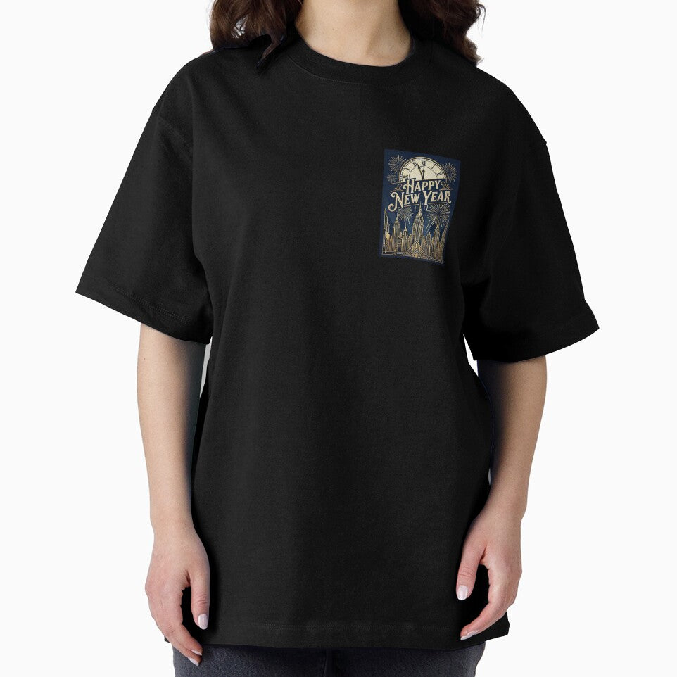 Happy New Year Skyline | Gold Art Deco New Year’s Eve Illustration by Union & Thread