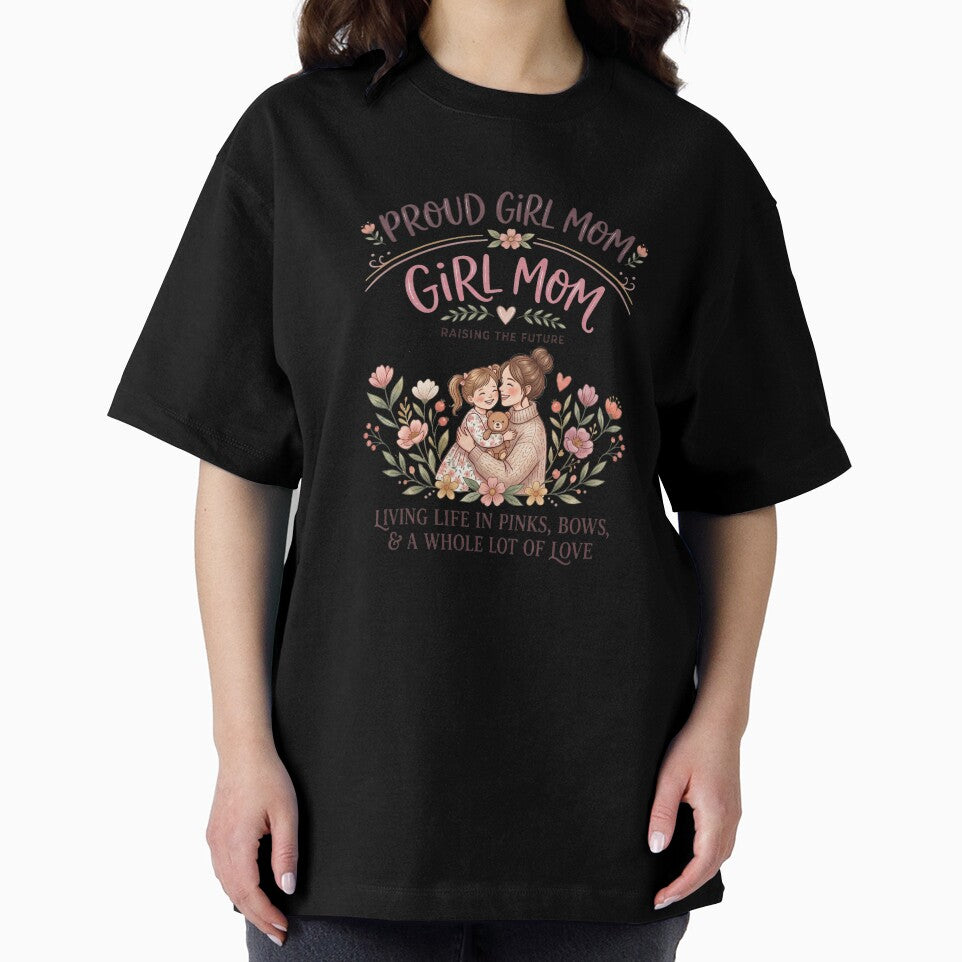 Girl Mom Design | Proud Girl Mom | Raising the Future | Boho Floral Mother Daughter Art by CUTE & FUN CREATIONS
