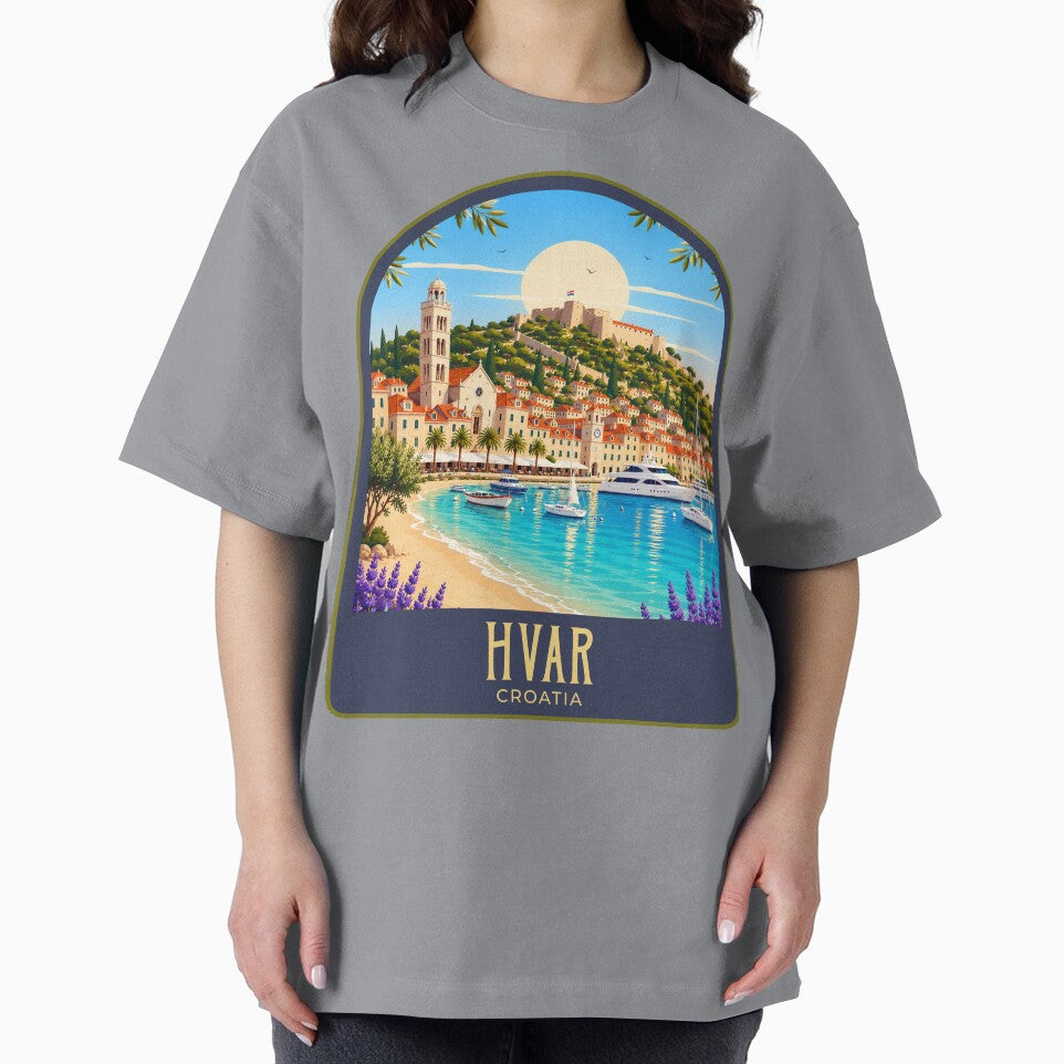 Hvar Vintage Travel Illustration by HomeLivingCo