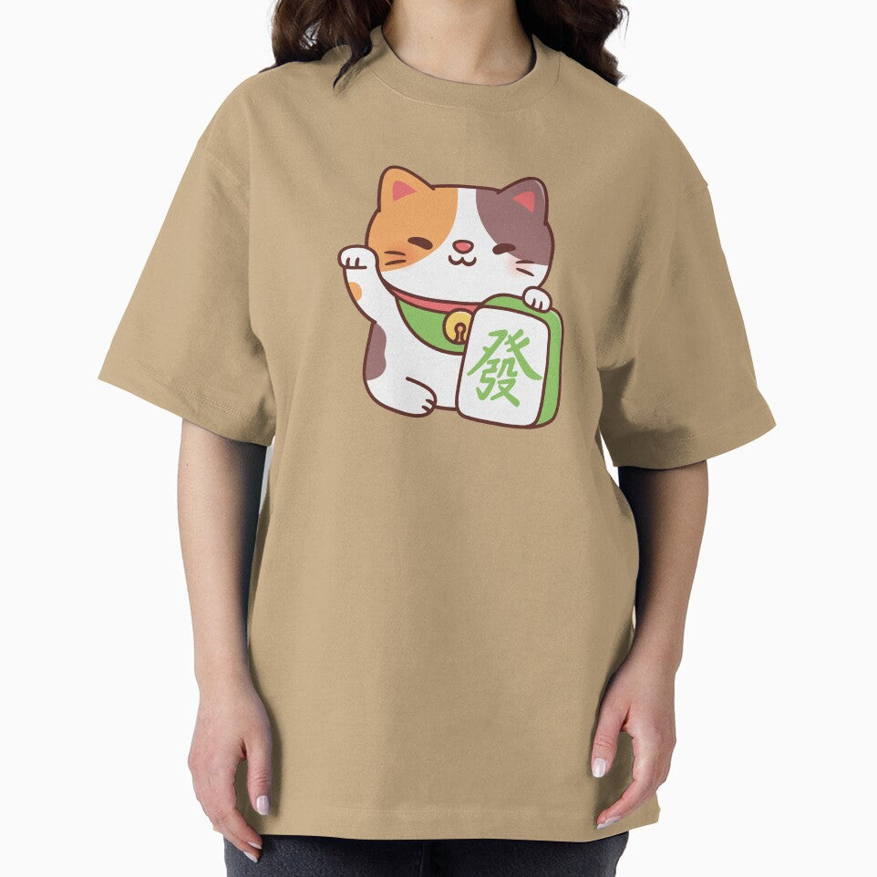 Cute Lucky Calico Cat With Mahjong Tile Funny by rustydoodle