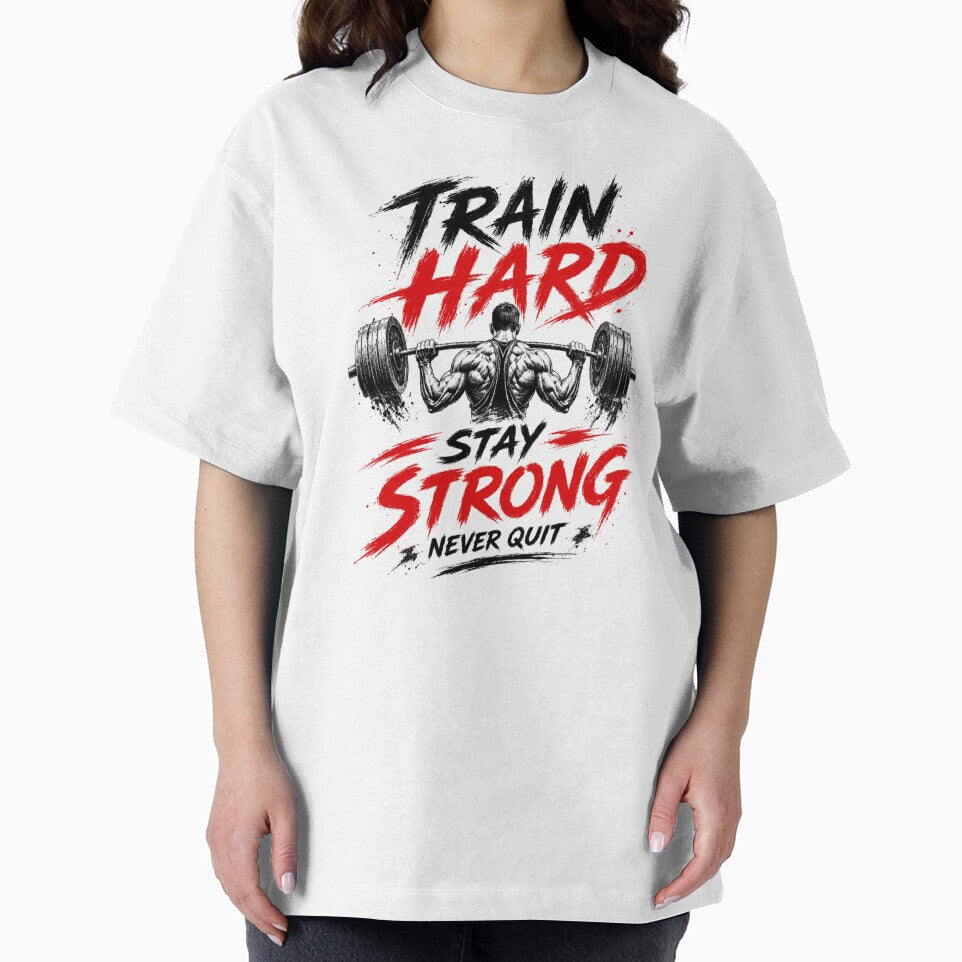 Train Hard Stay Strong Never Quit - Gym Motivation Design by DomKo10