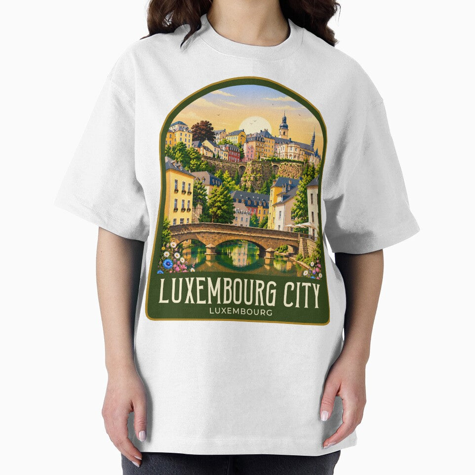 Luxembourg City Vintage Travel Illustration by HomeLivingCo
