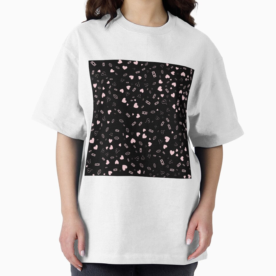 Pink heart with black background 1 by sheelashop