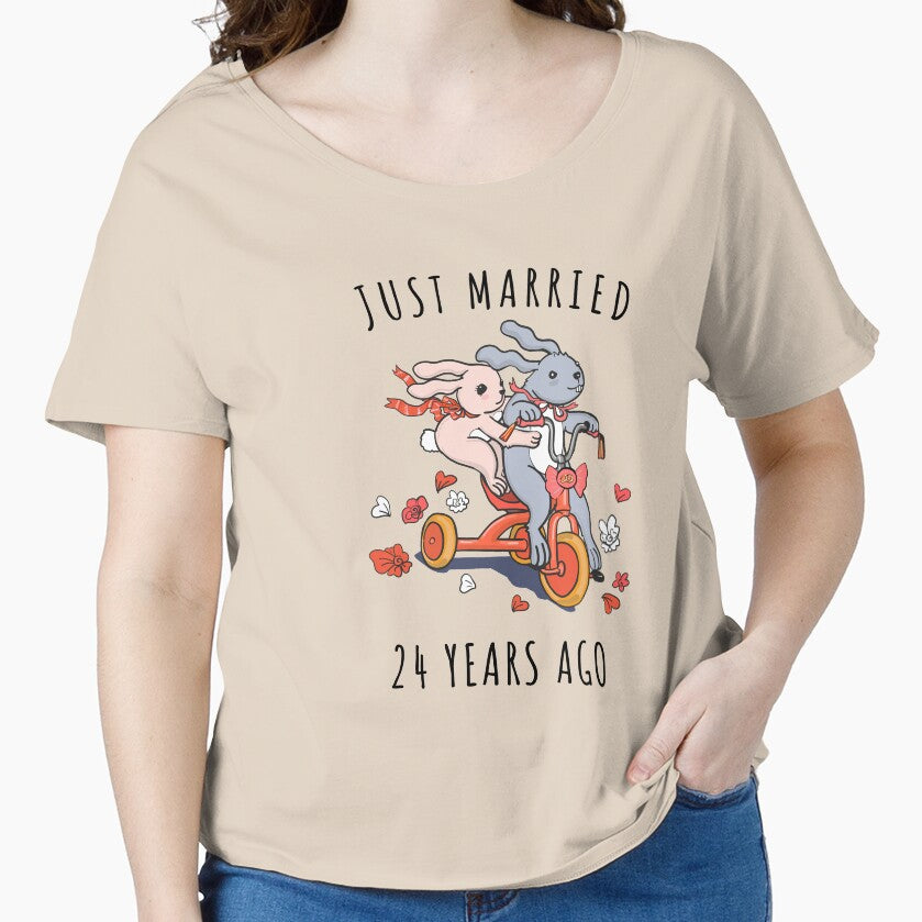 Just Married 24 Years Ago - 24th Anniversary Couple Bunnies Tee, Phone Cases And Other Gifts by MemWear