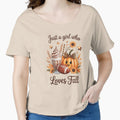 Just A Girl Who Loves Fall Pumpkin Football Cozy Autumn by TrinaEspinoza