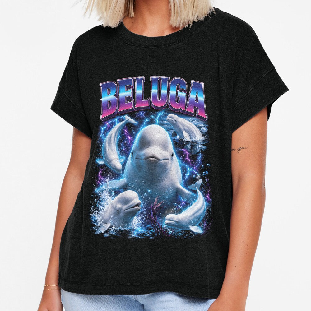 Beluga Whale 90s Retro Collage by OceanBandwear