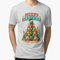 Merry Beachmas Tropical Watermelon Christmas Tree Retro Summer by CF_VintageDesign